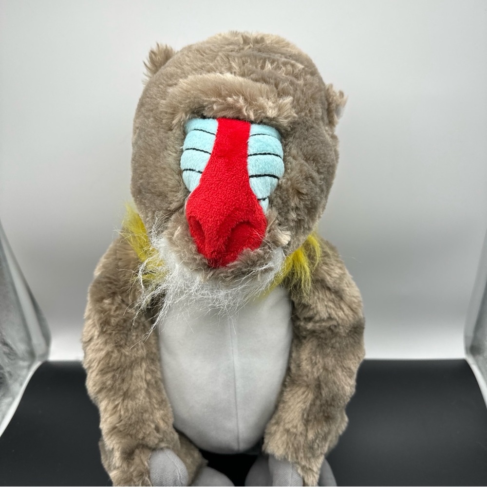 Fiesta Mandrill Baboon Monkey 15” Sitting Plush Stuffed Animal Zoo Jungle